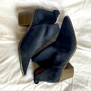 Lucky Blue Suede Booties, Size 8 | New